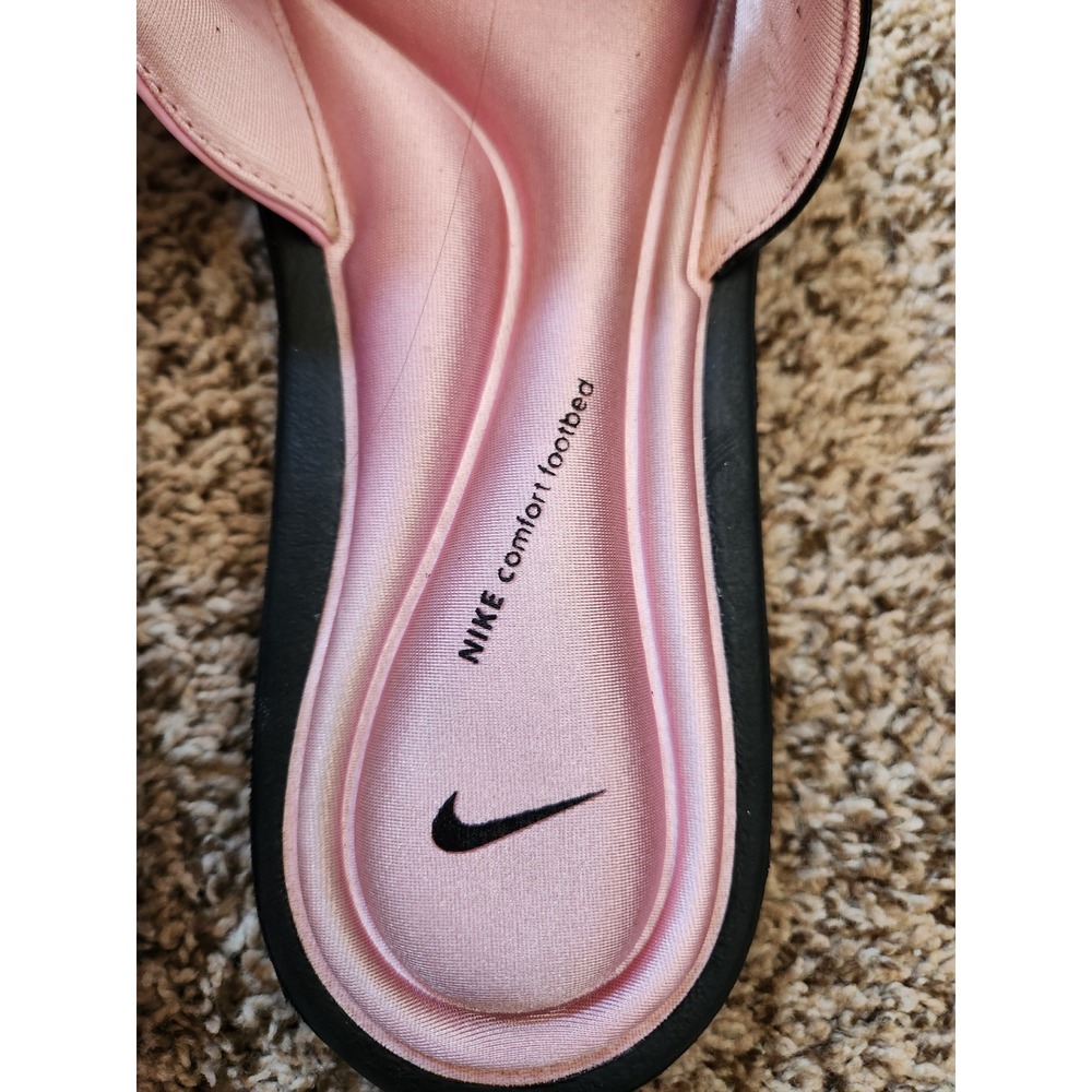 Nike Comfort Footbed Slides Pink Black Athletic Sandals Womens 10 - Picture 6 of 11